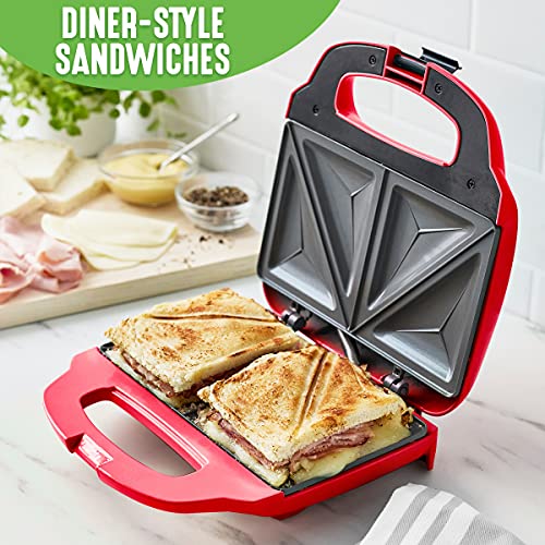 Greenlife Pro Electric Panini Press Grill And Sandwich Maker, Healthy Ceramic Nonstick Plates, Easy Indicator Light, Pfas-Free, Red #TOP3