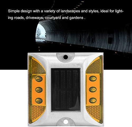 Miniatura 7 de Zerone Reflector LED de carretera, luces de marcador de tierra de energía solar de 2 caras, impermeable, luz de tierra para exteriores, entrada,