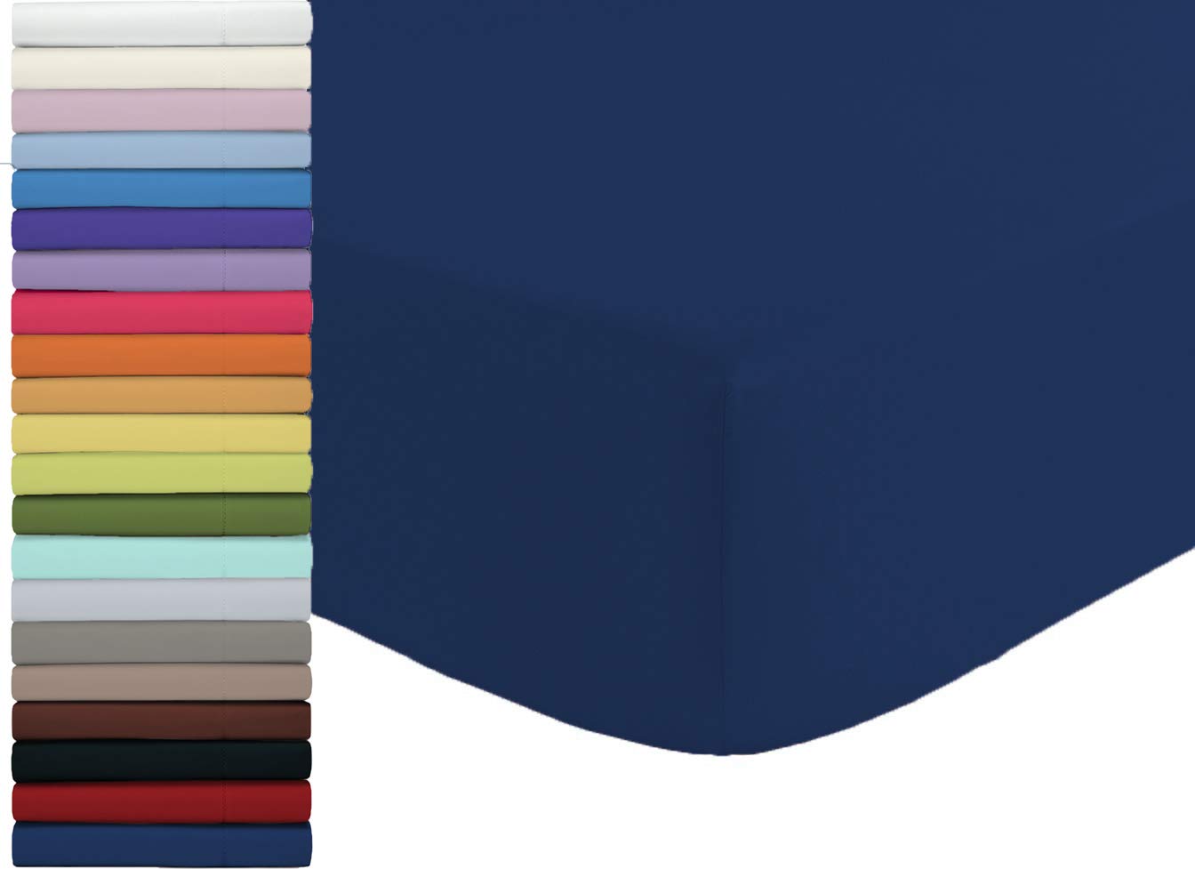 Lenzuolo Sotto Con Angoli 100% Cotone - 180x210cm, Altezza 25cm, Colore Tortora, Made In Italy - Foto 5