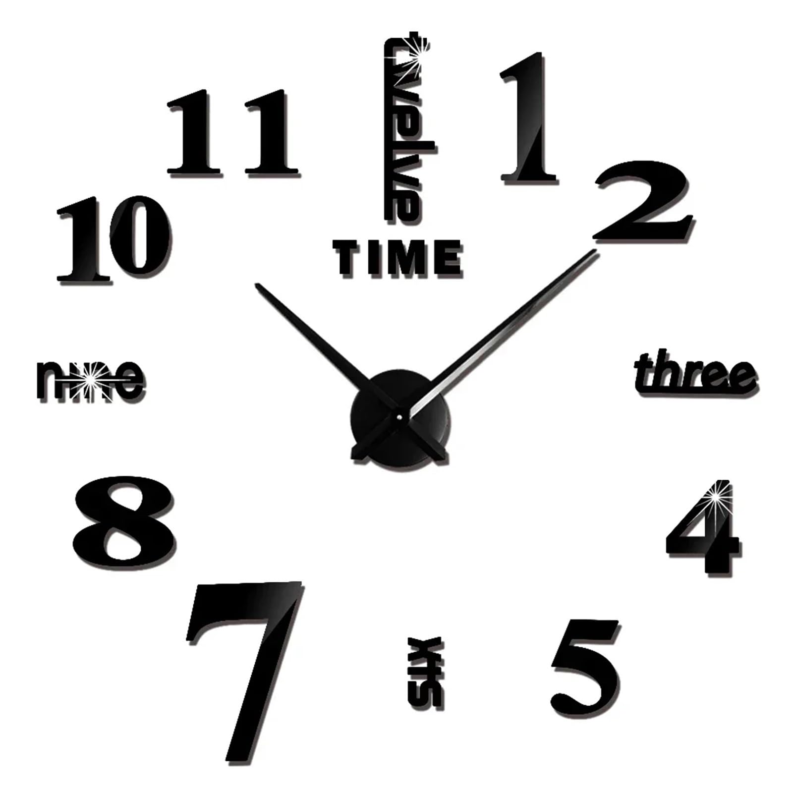 JBJYGSG DIY Wall Clock Frameless Modern 3D Mirror Sticker For Home Office Hotel Restaurant Decoration For Living Room Bedroom(Color12,47inch)