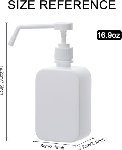 Miniatura 2 de Dispensador de botellas con bomba de 16.9 onzas, paquete de 2 botellas vacías de champú de loción de plástico, botellas de jabón de manos