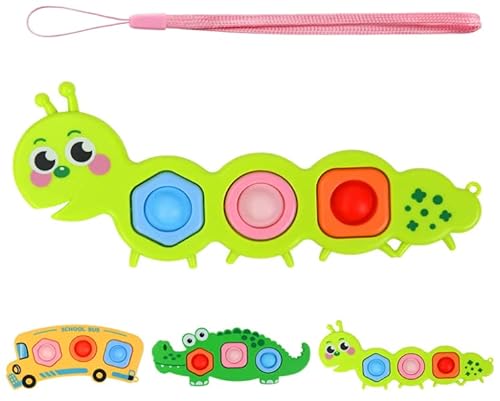 Pop Fidget Toys Push Bubble Pop Keychain Toys Caterpillar Shape Fidget Toy Mini Stress Relief Hand Toys Hard Shell Toy Cheap For Kids And Adults #TOP6