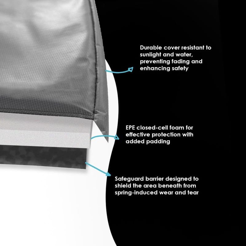 Trampoline Parts CO 14 FT Universal Trampoline Spring Pad Cover Replacement, UV Resistant, Safety Foam Protection, Weather Resistant, Black Fits Jumpzylla Trampoline