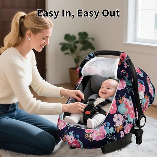 Image of Elstey Car Seat Cover Baby Boys & Girls, 3D Minky Dot Infant Carseat Canopy