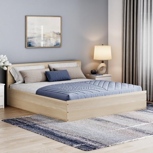 Image of Wakefit Bed | 1 Yr Warranty | King Size Bed, Comes with Storage Box, Noise-Free, Density: 680-750 kg /m, Termite & Borer Resistant, Fits Mattresses Up to 8 Inches (Taurus 72 x 72 - Columbia Walnut)