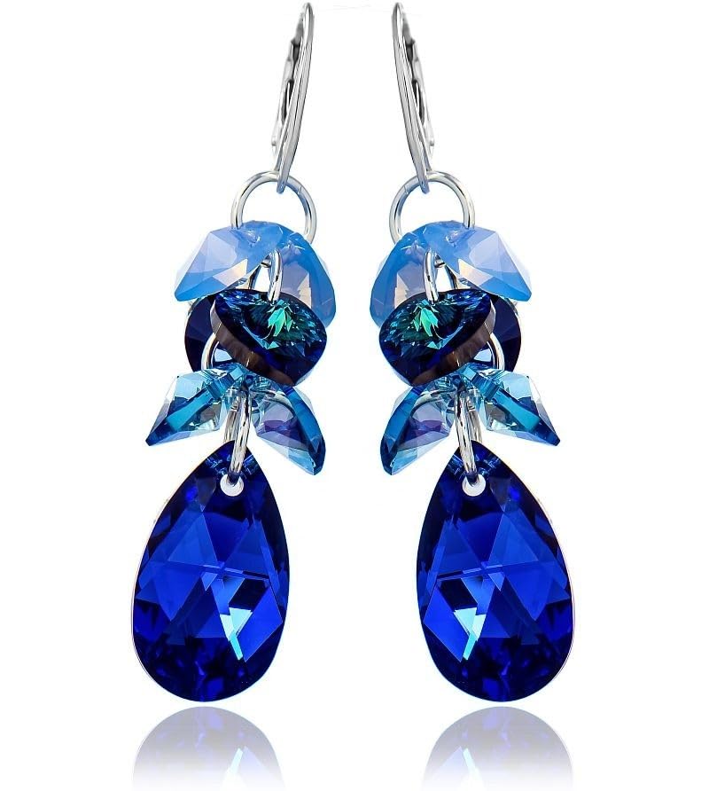 Boucles longues Blue Comet argent 925 anti-allergie zodiaque Arande