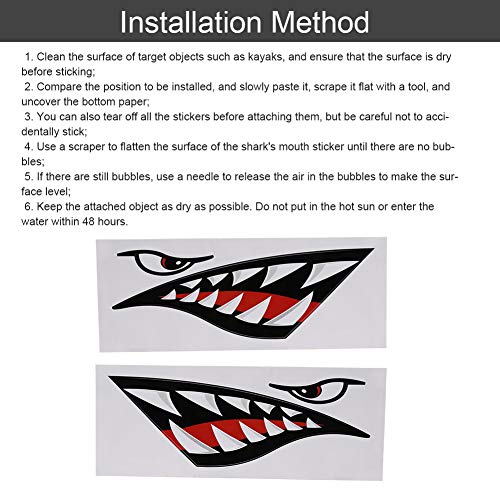 Adesivos Decorativos de PVC, Adesivos de Dentes de Tubarão, 2 Peças à Prova d'água Removível Orname