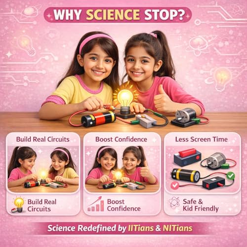 Image of Electricity Kit - Science Experiment Kit for Kids Ages 7 to 14 | Ultimate Electricity Engineering Toy | Electronic Science Project Kit | DIY Creative Robotics STEM Toy for Boys & Girls