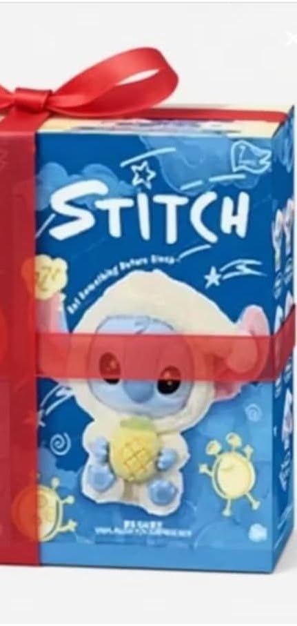 Stitch Blind Box Collectible Plush Toy, single Pack with Red Bow, Surprise Gift Set, 1 pcs