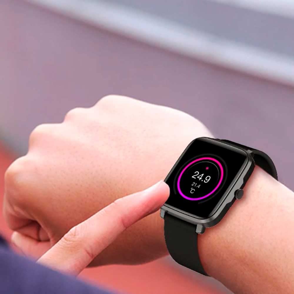 PRIXTON Pulsera de Actividad Smartband AT803T con Bluetooth, Termómetro y Presión Arterial, Pantalla 1.54''