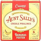 Aunt Sally's Creamy Banana Foster Pralines- 6 count box- New Orleans Most Famous Praline- Handmade Pecan Candy