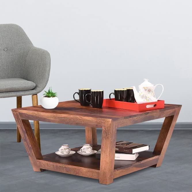 MO International Wooden Square Center Coffee Table for Living Room