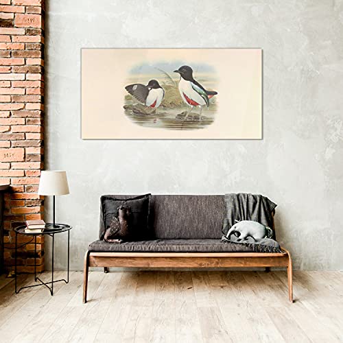 Tableau en verre 100x50 cm d'animaux sauvages d'oiseaux