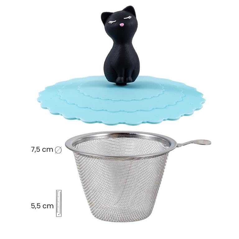 DRW Lot de 6 tasses à infusion avec filtre en acier inoxydable pour chats 8 x 8 x 10 cm