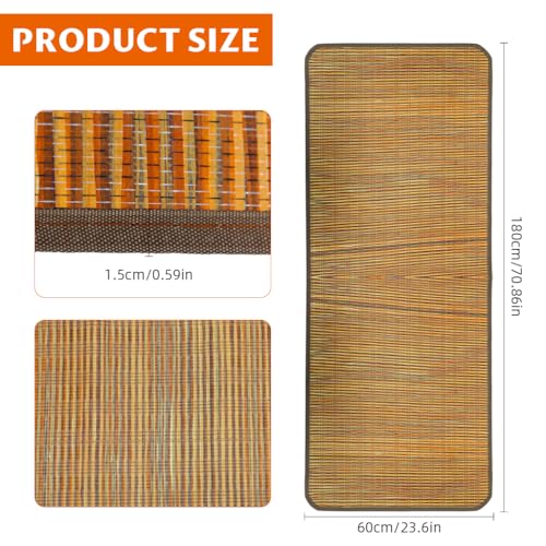 Image of HASTHIP Sleeping Mats for Home - Mats for Floor Sleeping Mat with Bed Foldable Double Sided Cool Bamboo Mattress for Home, School, Dormitory, Single or Double Bed 0.6x1.8m