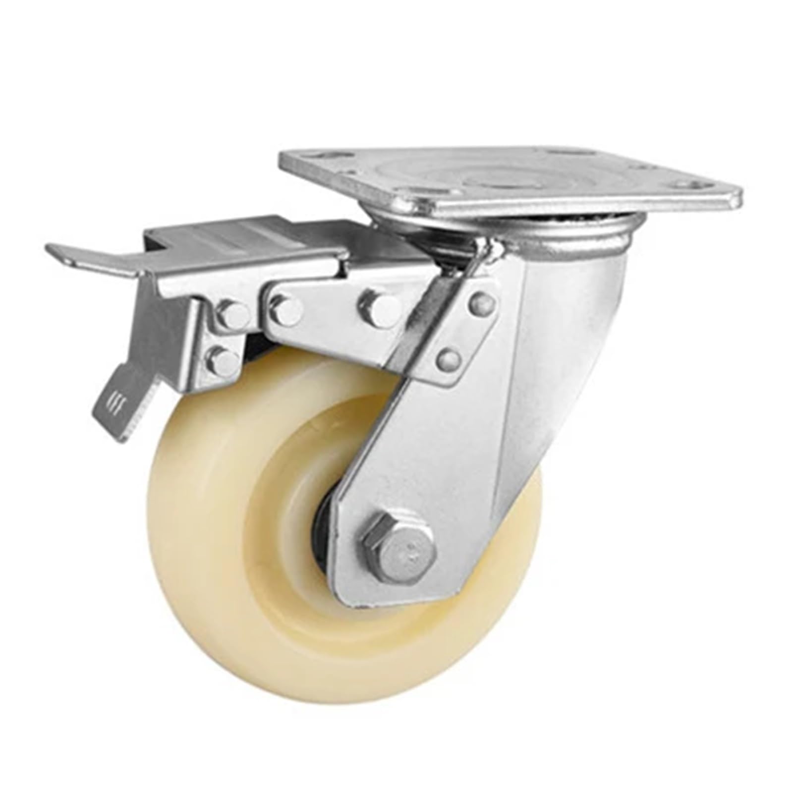 MXXDMOPD 1 Piece 4""/5""/6""/8"" Heavy Duty Nylon casters Fixed/Swivel/Brake Wheels Industrial Flatbed Hand Trailer Load 250kg(Brake,8 Inch)