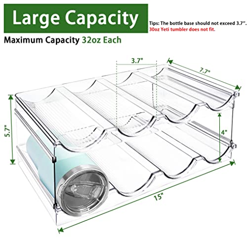 Spaclear 2 Pack Water Bottle Organizer, Stackable Kitchen Home Pantry Organization And Storage Shelf, Plastic Water Bottle Holder For Fridge Cabinet Organizer And Storage, Tumbler Mug Cup Organizer #TOP4