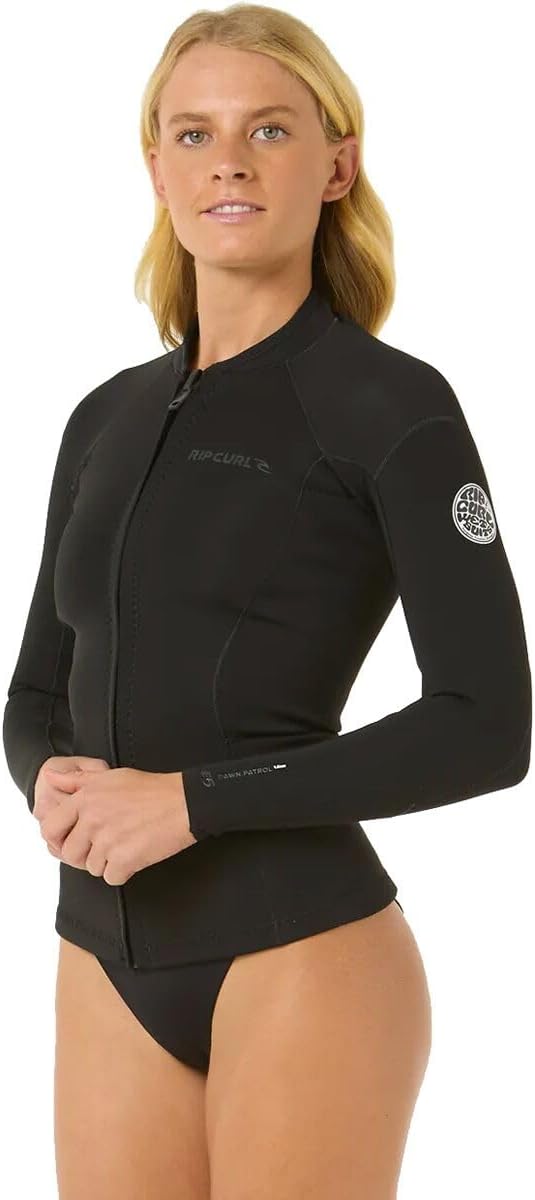 Rip Curl 2025 Womens Dawn Patrol 1.5mm Front Zip Jacket 119WWJ - Black