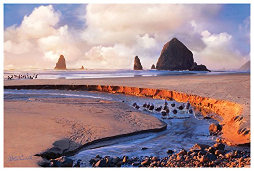 Haystack Rock Oregon Coast Giclee Art Print Poster from Photograph by Steve Terrill 12" x 18"