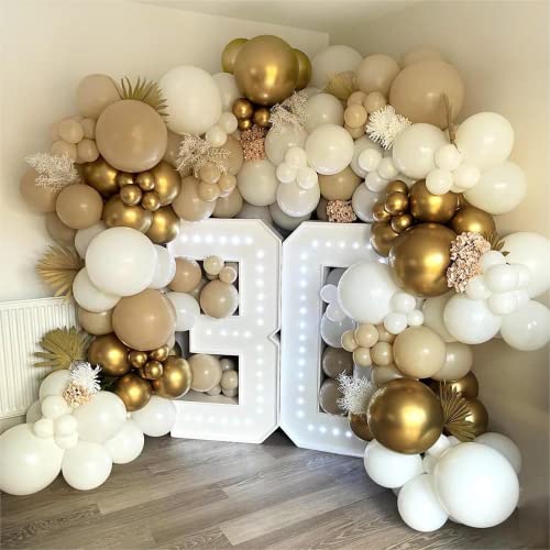 FOTIOMRG 110pcs White Balloon Garland Arch Kit, 18 12 10 5 inch White Latex Balloons Different Sizes Pack for Birthday Graduation Baby Shower Wedding Bridal Bachelorette Party Decorations