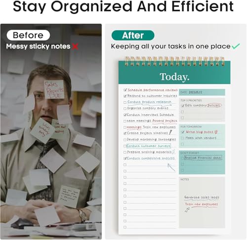 Image of AccuPrints A5 To Do List Notepad - Daily Planner Undated 50 Sheets /100 Pages Tear Off, 5.8 inch x 8.2 inch | Planning Memo Pad | Checklist Productivity Note Pad for Work and Personal Organized