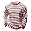 Designed Long Sleeve Shirt with Modern Print Design Comfortable Cotton T-Shirt for Men Soft Everyday Companion Breathable Casual, brown, XXL #2