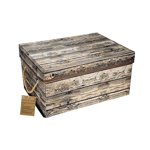 Livememory Foldable Storage Bin Fabric Decorative Storage Box with Lid and Handles for Office, Bedroom, Closet, Toys L15.7 x W11.8 x H7.9 Inches (Not Made of Wood)