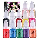 OPHIR 12 Colors Nail Art Inks Airbrush Paint, Acrylic Paint Nail Polish/Pigments for Hobby, Craft, Shoe Painting Nail Stencils Painting 10ML/Bottle Nail Tools