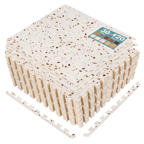 Sorbus 120 Sq. Ft. Oak Wood Grain Tiles