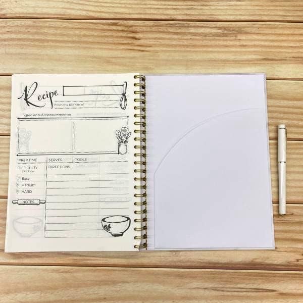 Miniatura 8 de Libro de recetas para escribir en tus propias recetas, 1 paquete de cuaderno de recetas en blanco de 8.5 x 11 pulgadas, cuaderno de recetas de doble