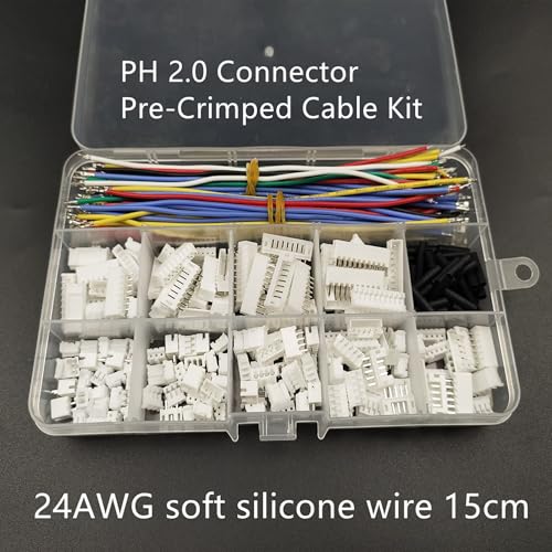 Kit de conector PH 2.0 mm con cables de silicona pre-crimpados miniatura 3