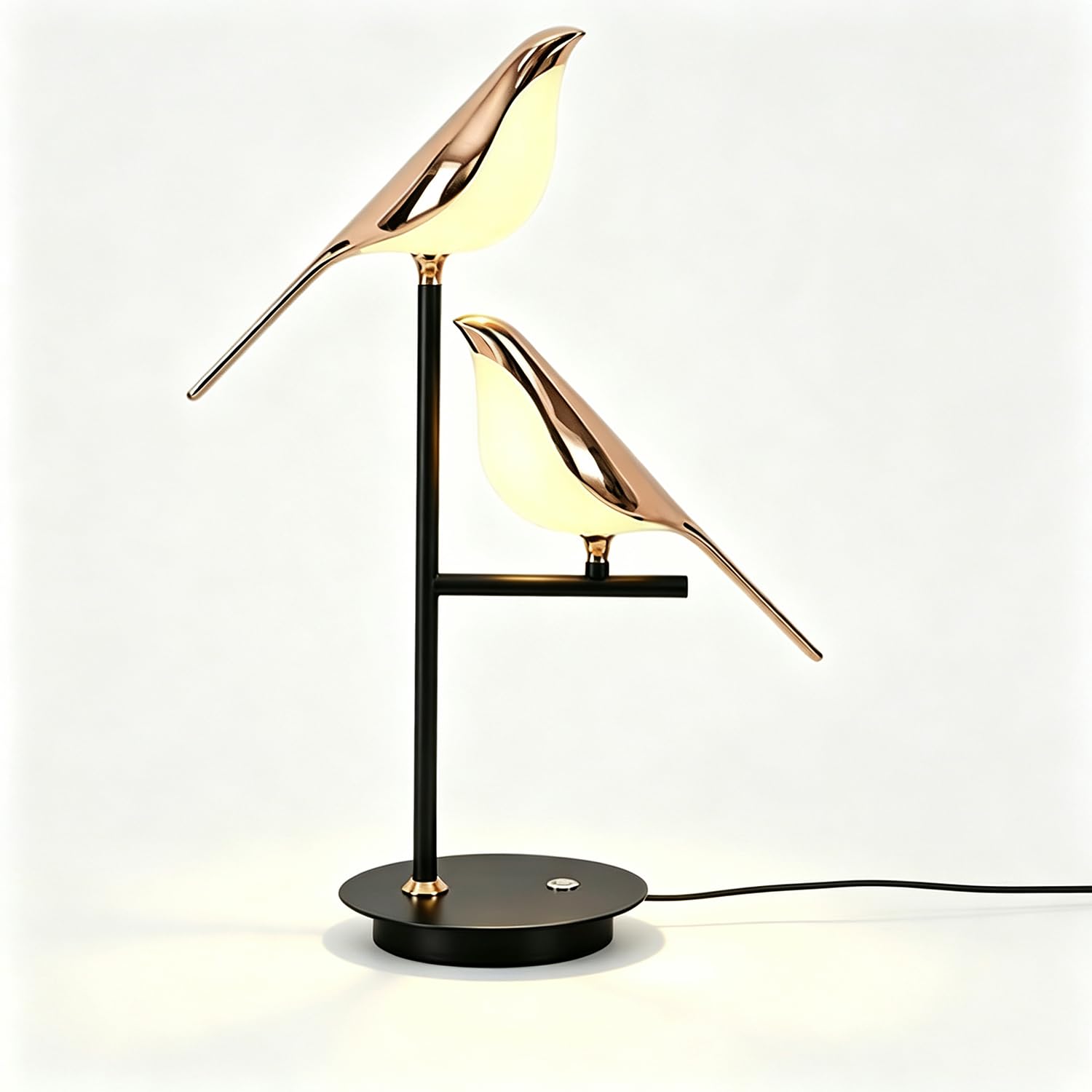 EaEa 20W LED Lámpara de Mesa Táctil Regulable Lámpara de Mesa Animales Pájaro Diseño Lámpara de Cabecera Moderno Interior Giratorio Ajustable Pájaro Lámpara de Noche de Metal para Dormitorio Salón