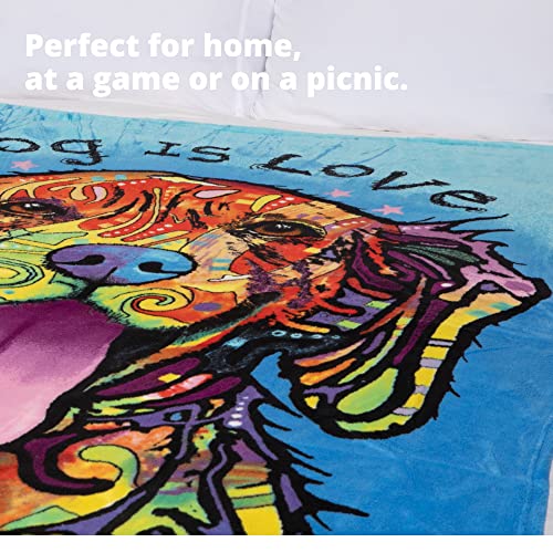 Dawhud Direct Colorful Dog Fleece Blanket For Bed, 50" X 60" Dean Russo Dog Fleece Throw Blanket For Women, Men And Kids - Super Soft Plush Dog Blanket Throw Plush Blanket For Dog Lovers #TOP3