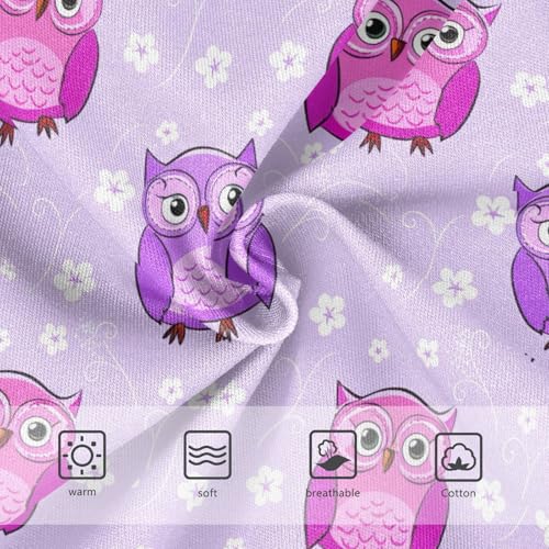 Joisal Cute Cartoon Owls Light Purple Panties for Girl Toddlers Underwear Floral Cotton Designer Briefs Kids Undies 2t3
