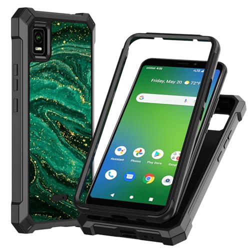 Ailiber for AT&T Vista 6812D Phone Case, [Not Fit AT&T Vista 2], Dual Layer Structure Protection, Shock-Absorbing Corner TPU Bumper, Slim Silicone Protective Cover-Black Green