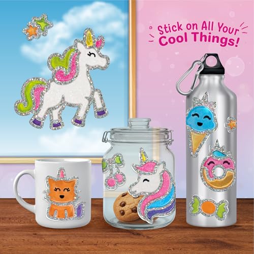 Image of Imagimake DIY Unicorn Jelly Stickers | 25+ Stickers - Paint, Peel & Stick | Glass Painting Activity Set with 15 Paint Tubes | Art and Craft Kit for Kids 3-6 Years | Birthday Gift for Girls Age 3+