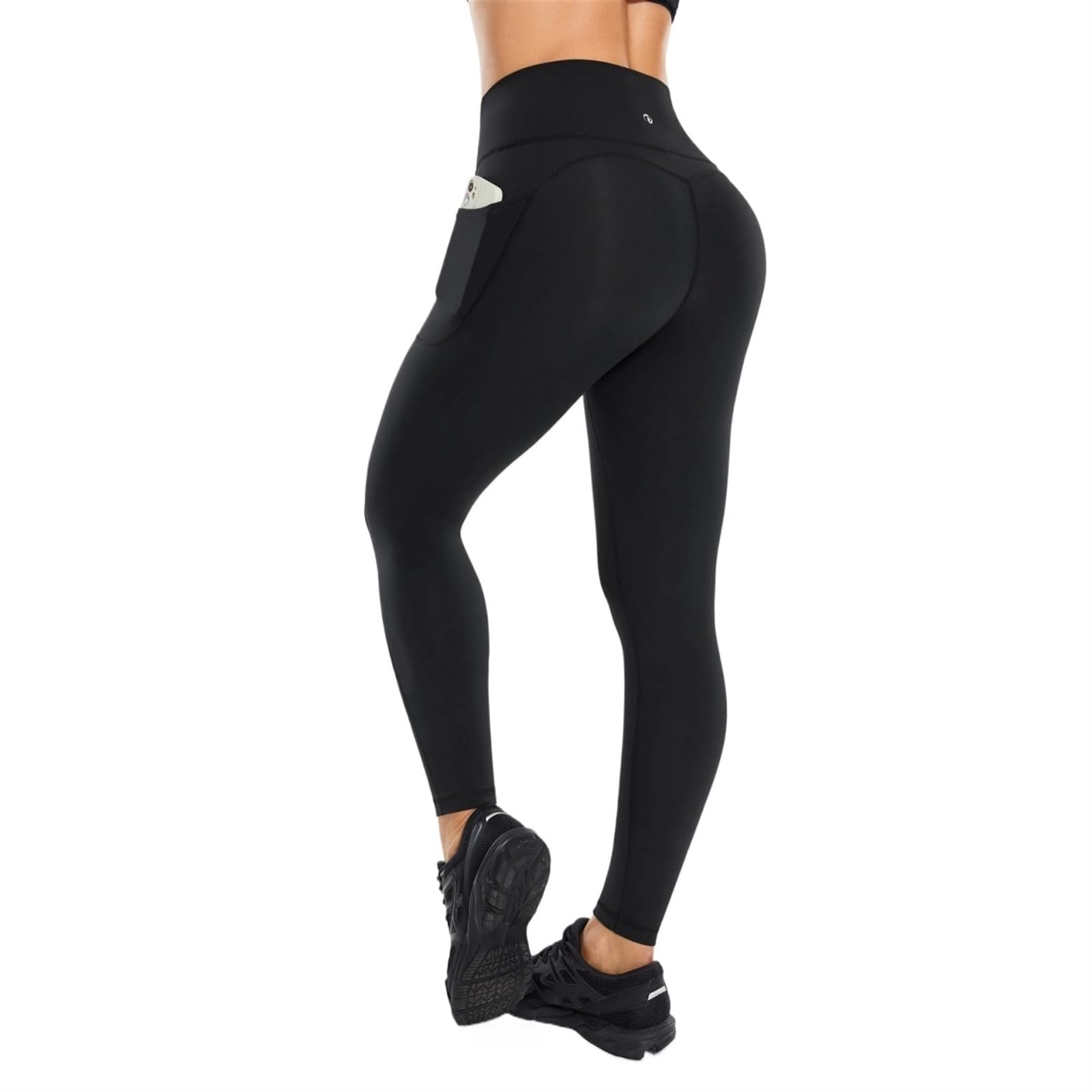 Yogahose Damen Damen-Workout-Leggings mit nacktem Gefühl, hohe Taille, athletische Yoga-Hose, elastisch, schlank, sexy, Hüfte hebend(V012-01,US-X-Small)
