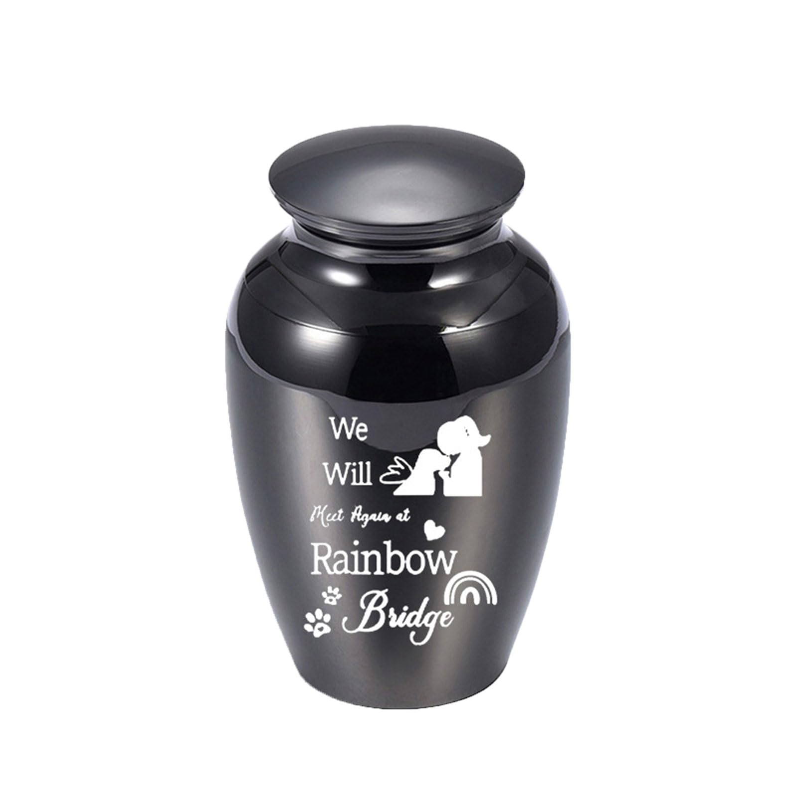 NEWFT Cats Ashes Urn Pet Cremation Urns with Memorial Word AluminumAlloy Dog Souvenir Urn Pet Dogs Memorial Pet Supplies