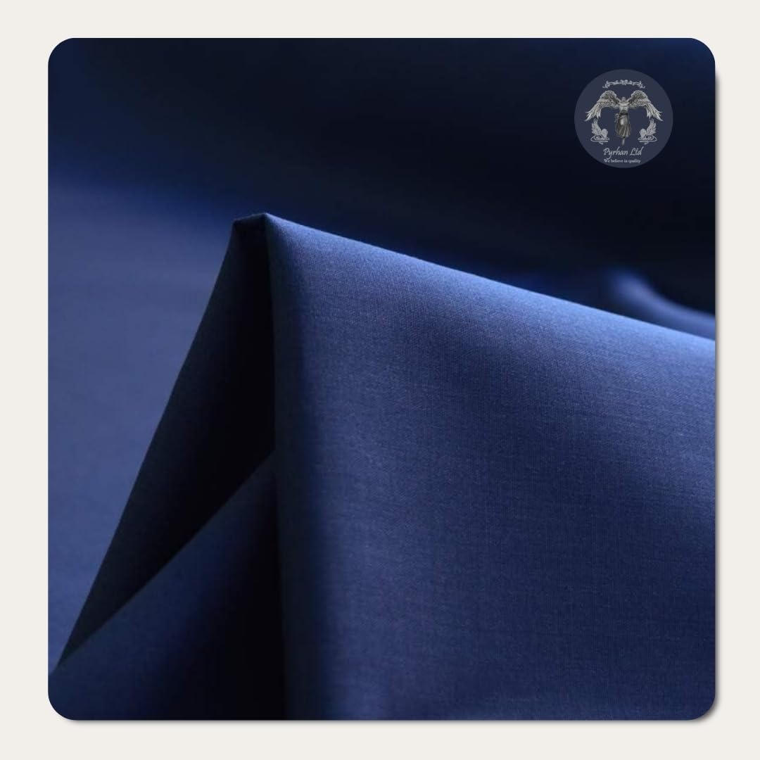 Pyrhan Ltd Navy Blue Plain Cotton Fabric By The Metre Fabric For Dressmaking, Quilting, Cushions, Pillowcases, Curtains Lining, Material For Making Patchwork & Fat Quarter 60 Inch Width (Navy Blue)