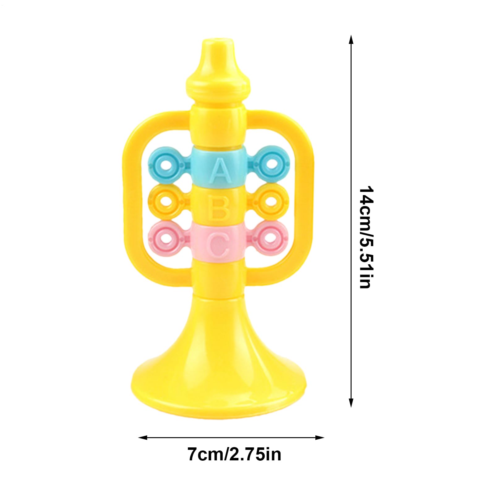 Trumpet Horn for Kids, Cartoon Air Horn Instrument, ABS Puzzle Enlightenment Trumpet Music Toys for School, Dancing, Home, Karaoke, and Party Performance, 2.76x5.51 Inches