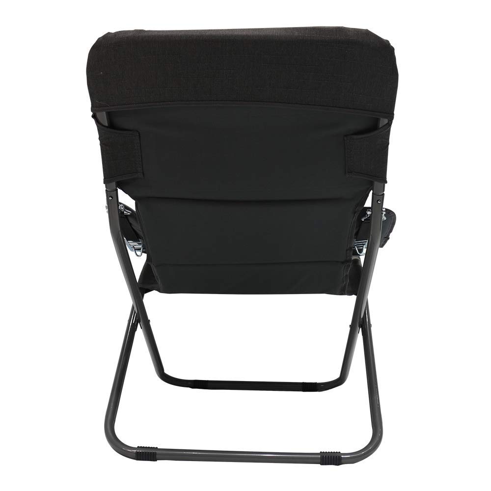 Homecall Chaise de camping pliable et rembourrée à dossier réglable (Gris)