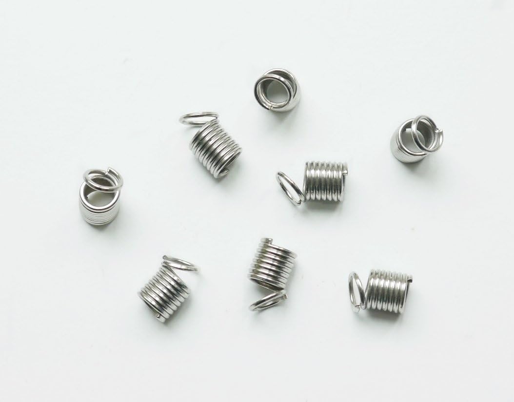 Spiral Coil Crimp End Cap Leather Wristlet Clasp Connector Link Jewelry Making Findings