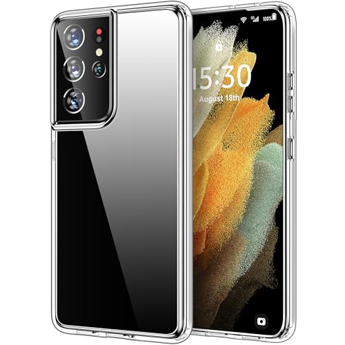 HOOMIL Crystal Clear Hülle für Samsung Galaxy S21 Ultra 5G 6,8 Zoll, Nie Vergilbung Transparent - Durchsichtig