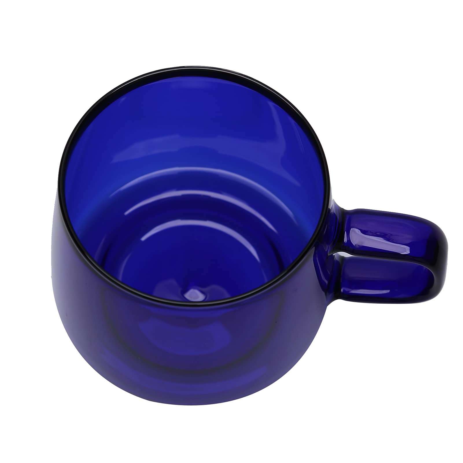Glass Mugs for Hot Beverages, 350ml Clear Glass Coffee Cup Tea Mugs with Handles Drinking Milk Cup for Water Juice Tea Espresso(blauw)