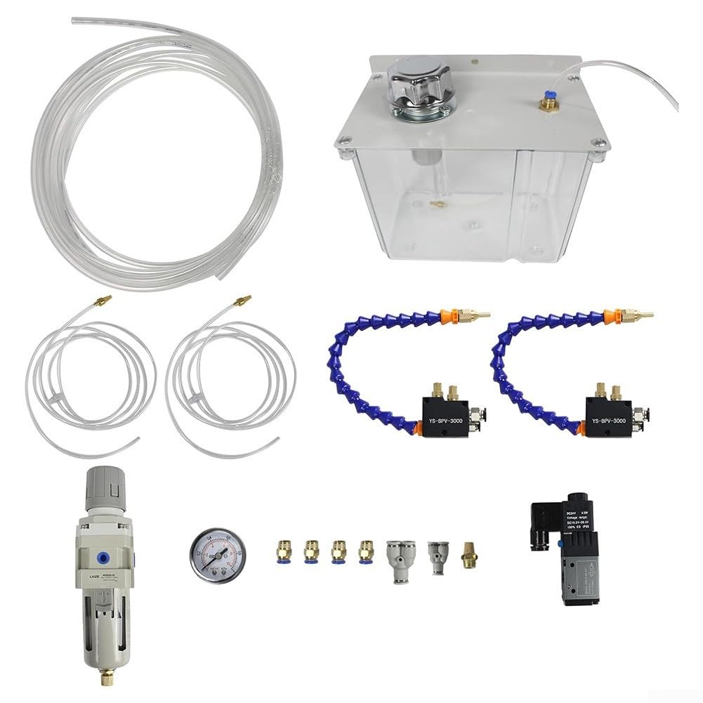 Sistema de bomba de pulverización de refrigerante YS-BPV-3000 3L con válvula solenoide para fresado CNC Torno de perforación Regulador de filtro de aire (24V)