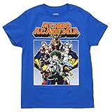 Bioworld My Hero Academia Heroes Rising Anime Tee Group Image Design Mens Short Sleeve T-Shirt Blue