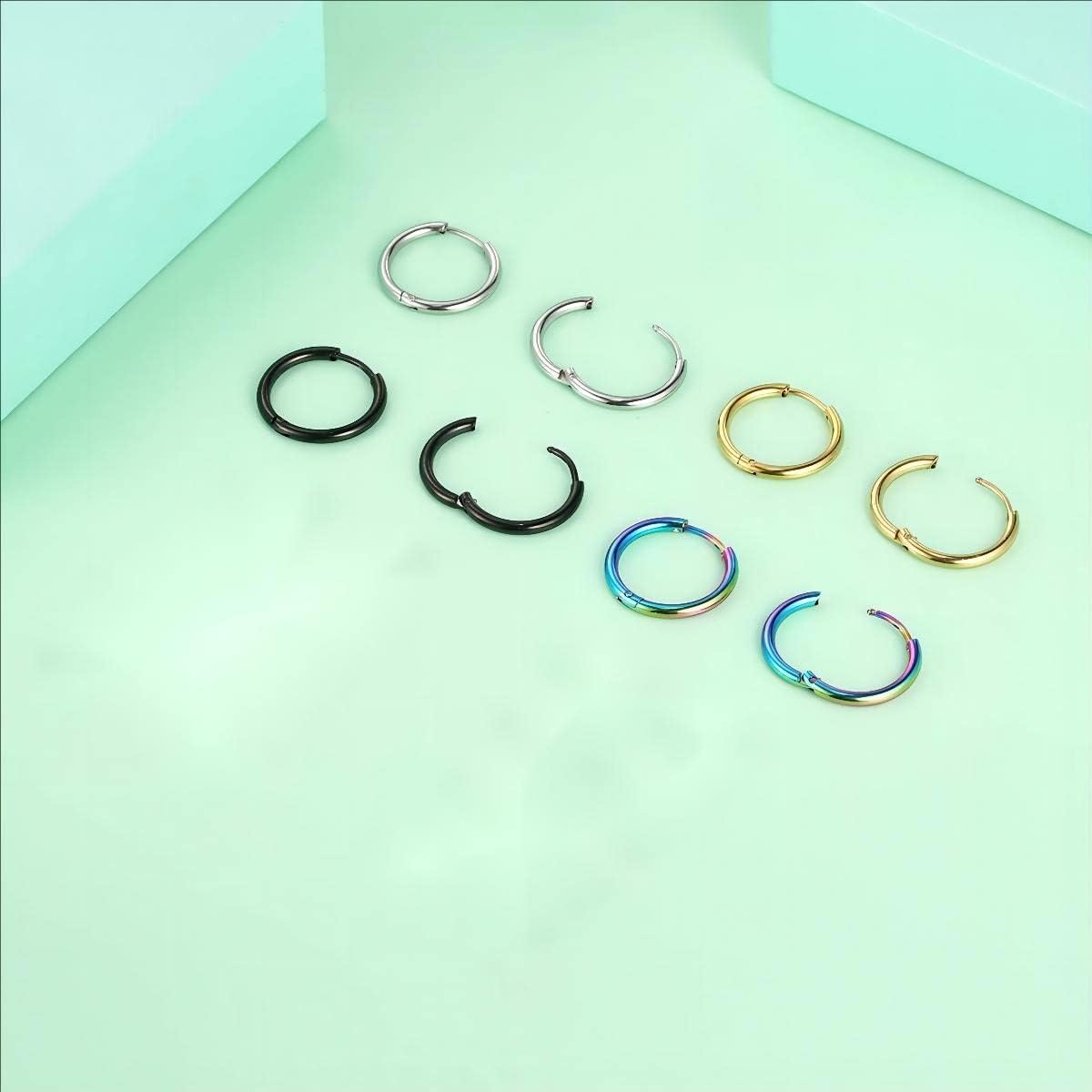 Surgical Stainless Steel Hoop Earrings 8mm/10mm/12mm Small Huggie Hoop Earrings for Women and Men - Image 2