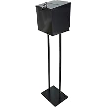 FixtureDisplays Metal Ballot Box Donation Box Suggestion Box with Stand 11064+10918-BLACK-NEW