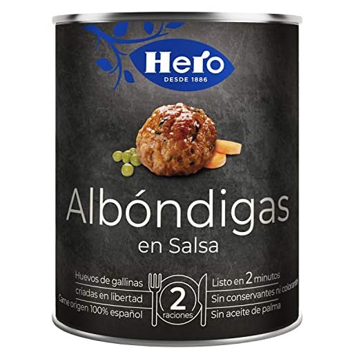 Hero Platos Caseros Albóndigas en Salsa con Guisantes Plato Preparado 430 g