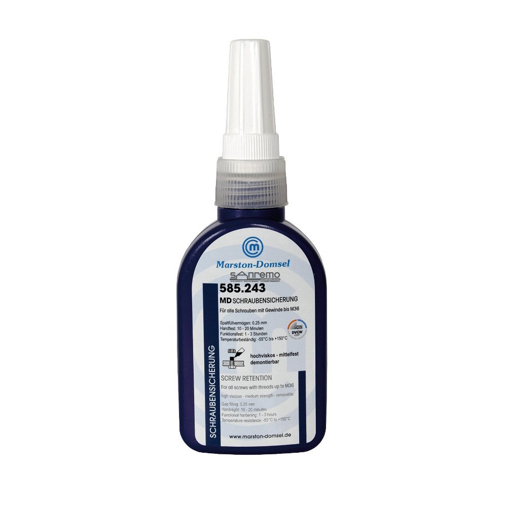 12x Marston-Domsel MD-Schraubensicherung 585.243 50ml Flasche